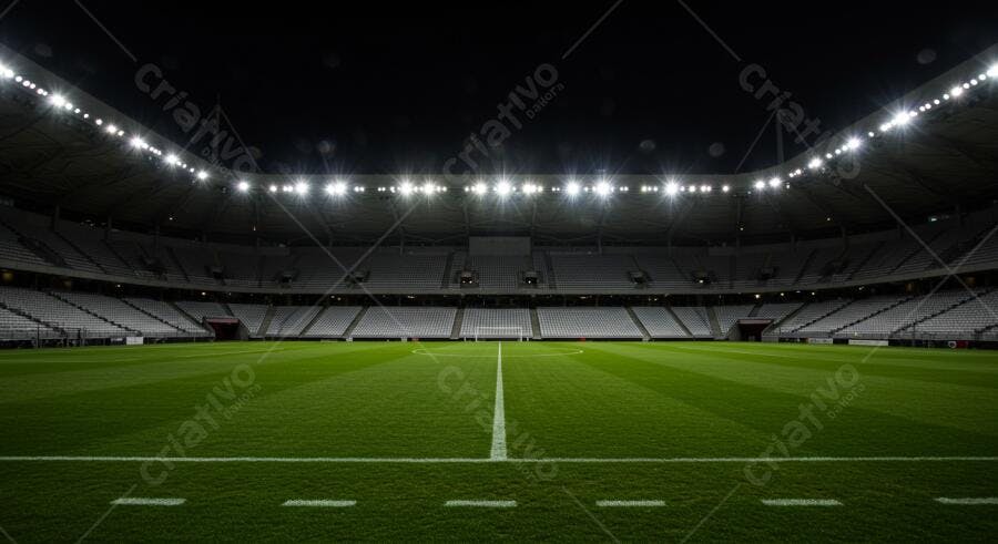 Estádio vazio noite iluminado
