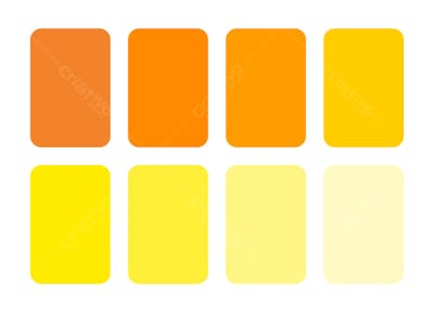 Paleta de cor laranja e amarelo cromático retrô com diferentes tons