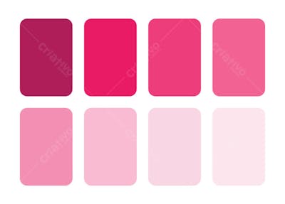 Paleta de cor Rosa cromático retrô com diferentes tons 