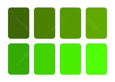 Paleta de cor Verde cromático retrô com diferentes tons