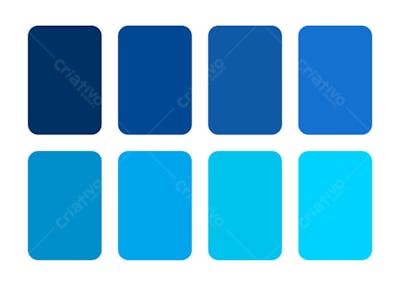 Paleta de cor azul cromático retrô com diferentes tons