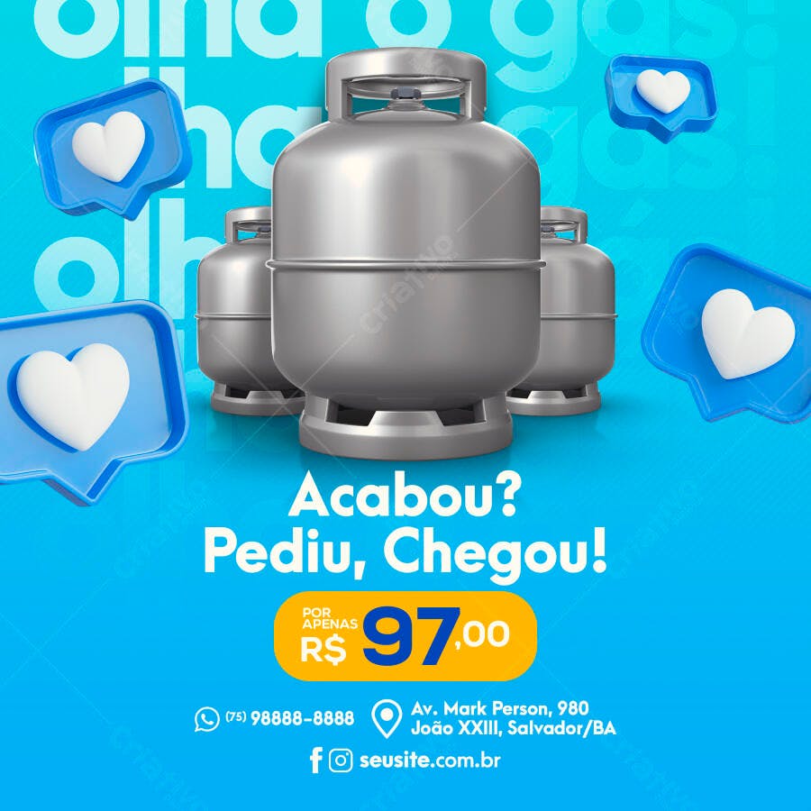 Flyer Entrega de Gás PSD Editável
