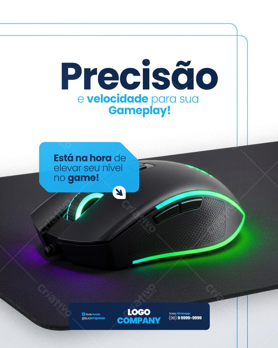 Banner Gamer com Mouse RGB PSD Editável