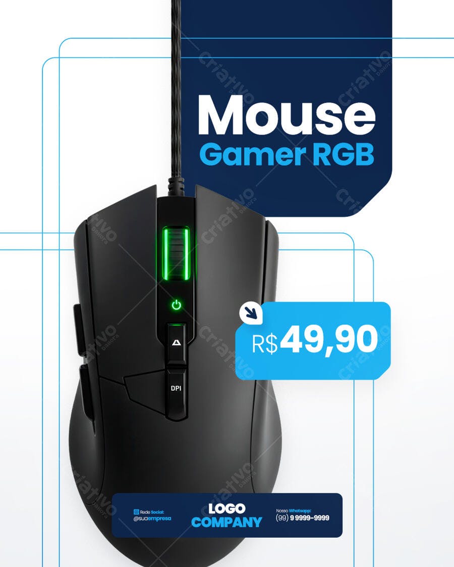 Banner Mouse Gamer RGB PSD Editável