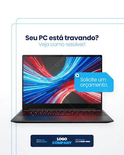 Loja de Informática Eletrônicos Tecnologia Social Media PSD Editável