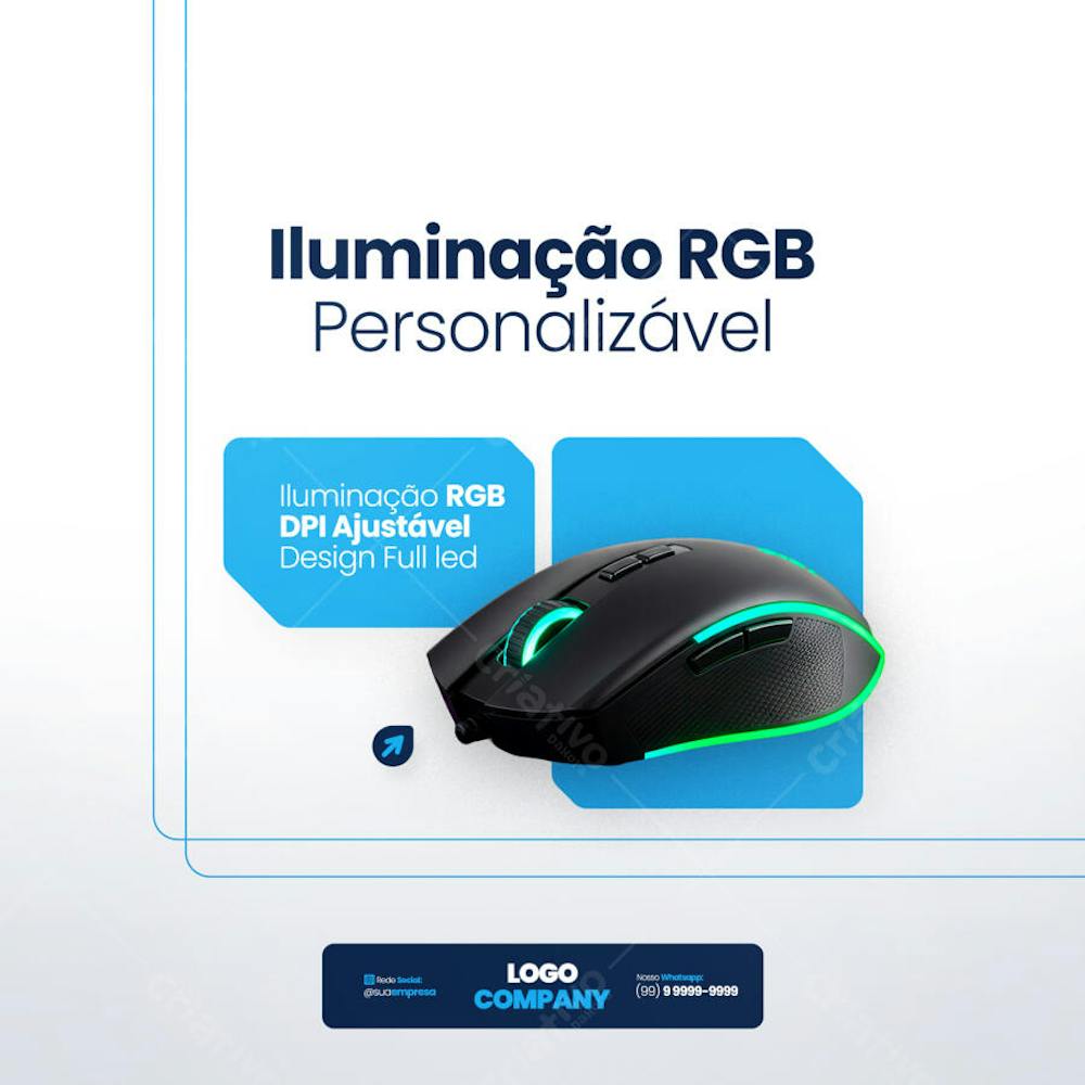 Loja de Informática Eletrônicos Tecnologia Social Media PSD Editável