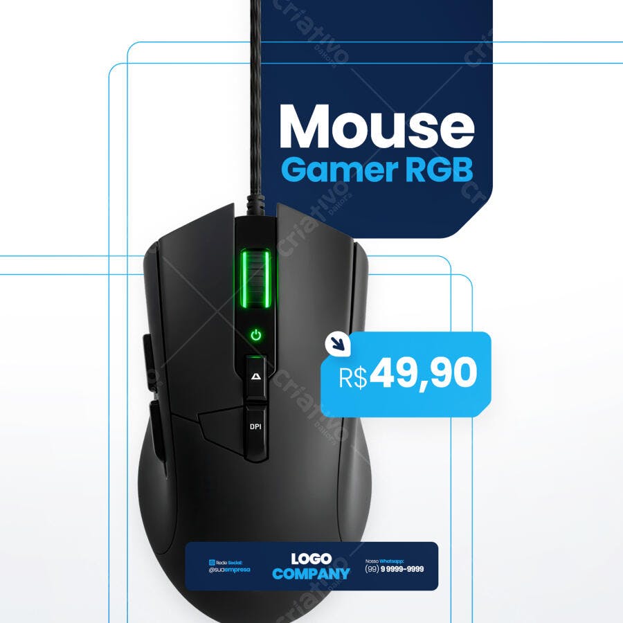 Banner Mouse Gamer RGB PSD Editável