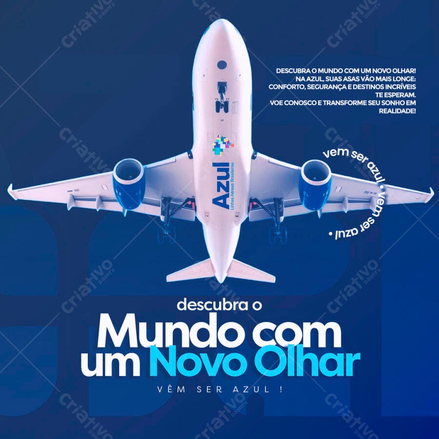 Flyer para Campanha Aérea Azul PSD Editável