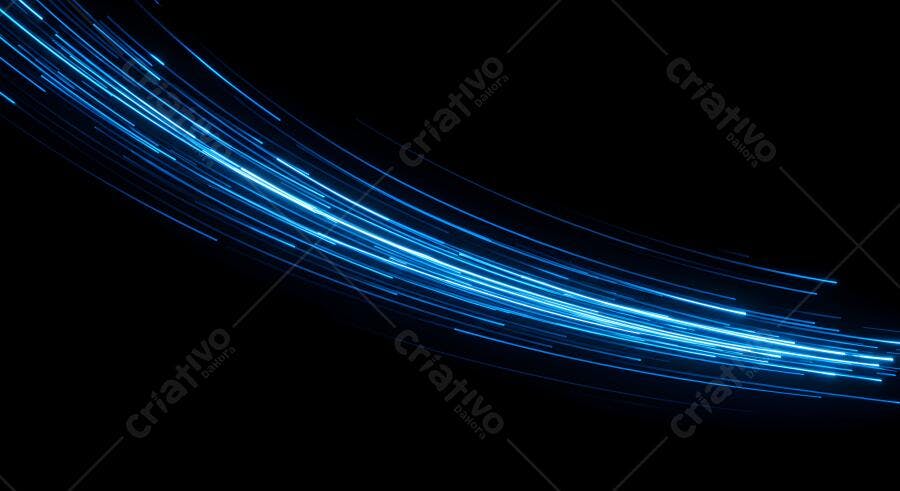 Traços azuis de luz em movimento