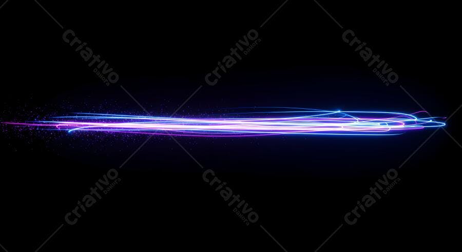 Rastros de Luz Azul e Rosa no Escuro