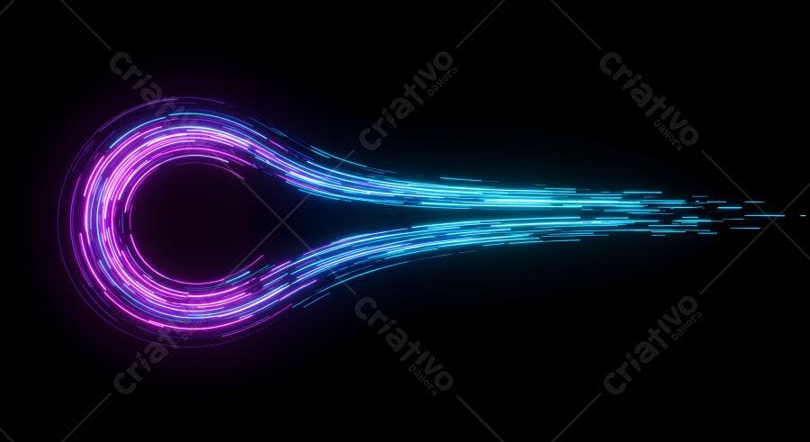 Luz Neon Roxa e Azul Traços de Luz