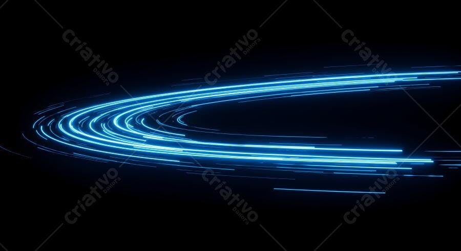 Luz azul em movimento circular abstrato