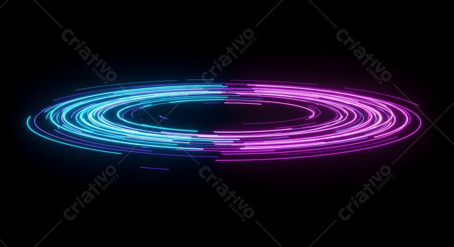 Anéis de Luz Neon Rosa e Azul