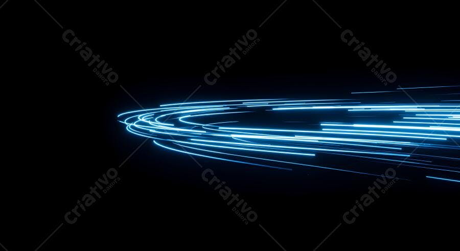 Luzes azuis em movimento circular abstrato