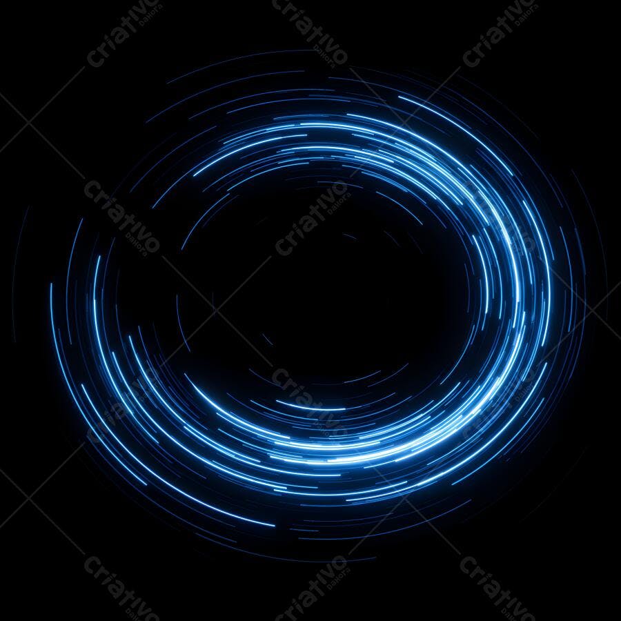Luz azul em círculo abstrato