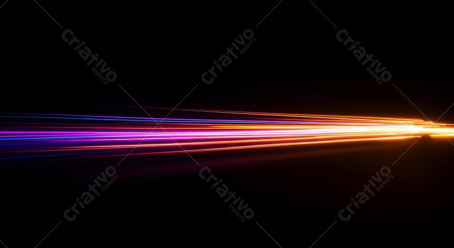 Trilha de luz colorida fundo preto