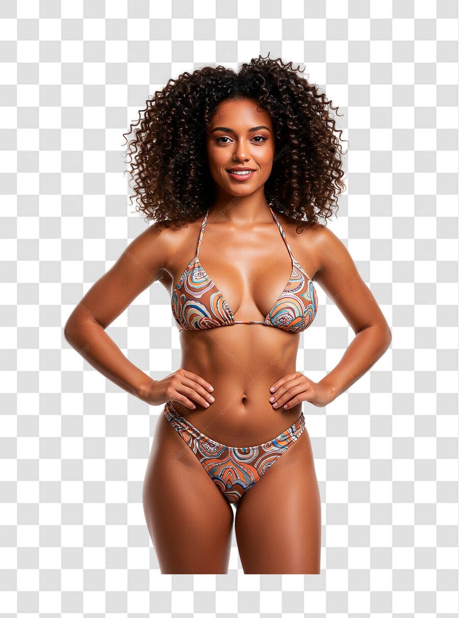 Imagem PNG Modelo de biquini marrom com fundo transparente