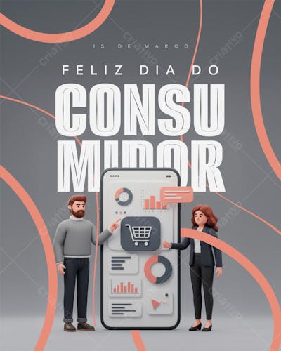 Dia do Consumidor 15 de Março social media post psd editável data comemorativa
