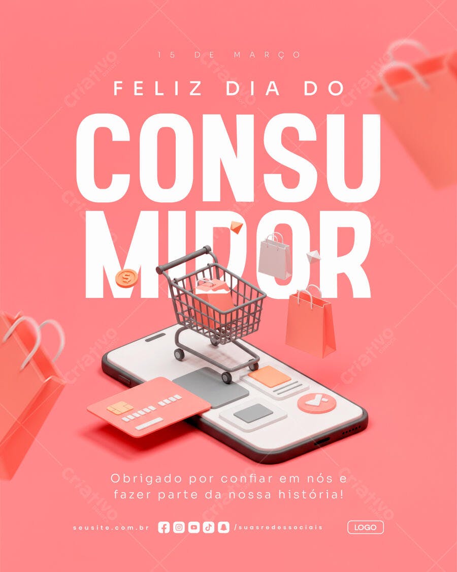 Flyer Dia do Consumidor 15 de Março PSD Editável