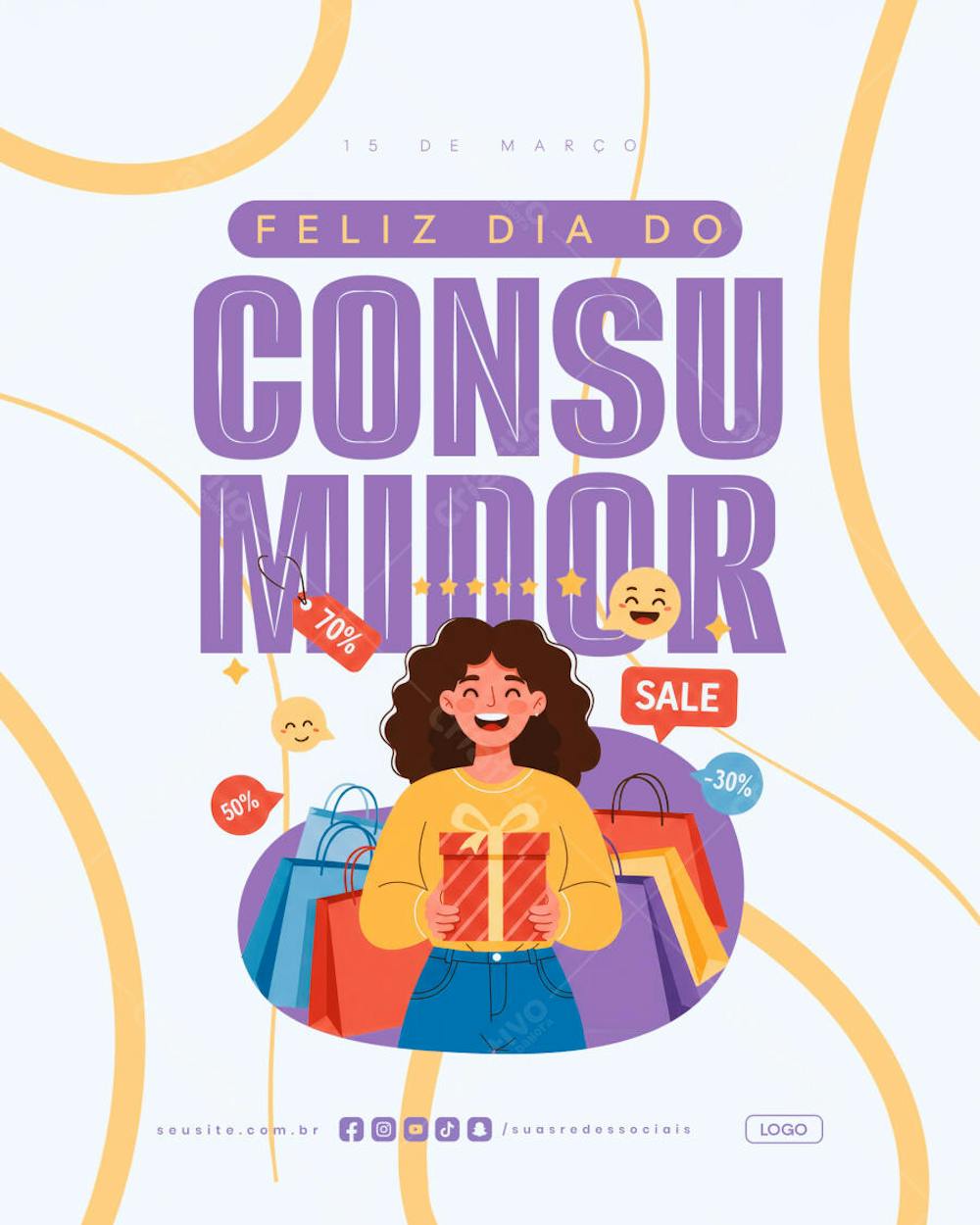 Dia do Consumidor 15 de Março social media post psd editável data comemorativa