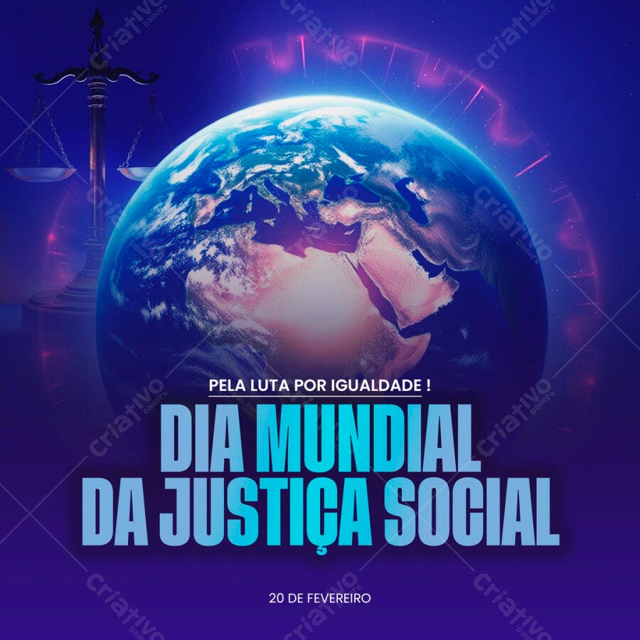 Flyer Dia Mundial da Justiça Social PSD Editável