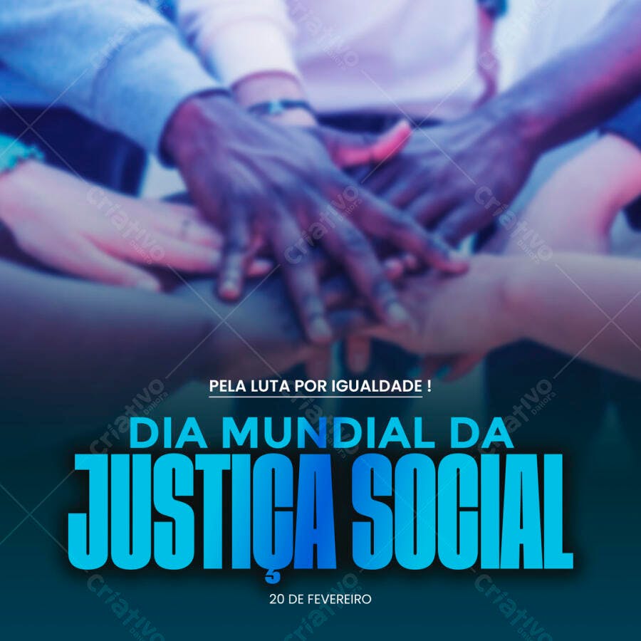 Flyer Dia Mundial da Justiça Social PSD Editável