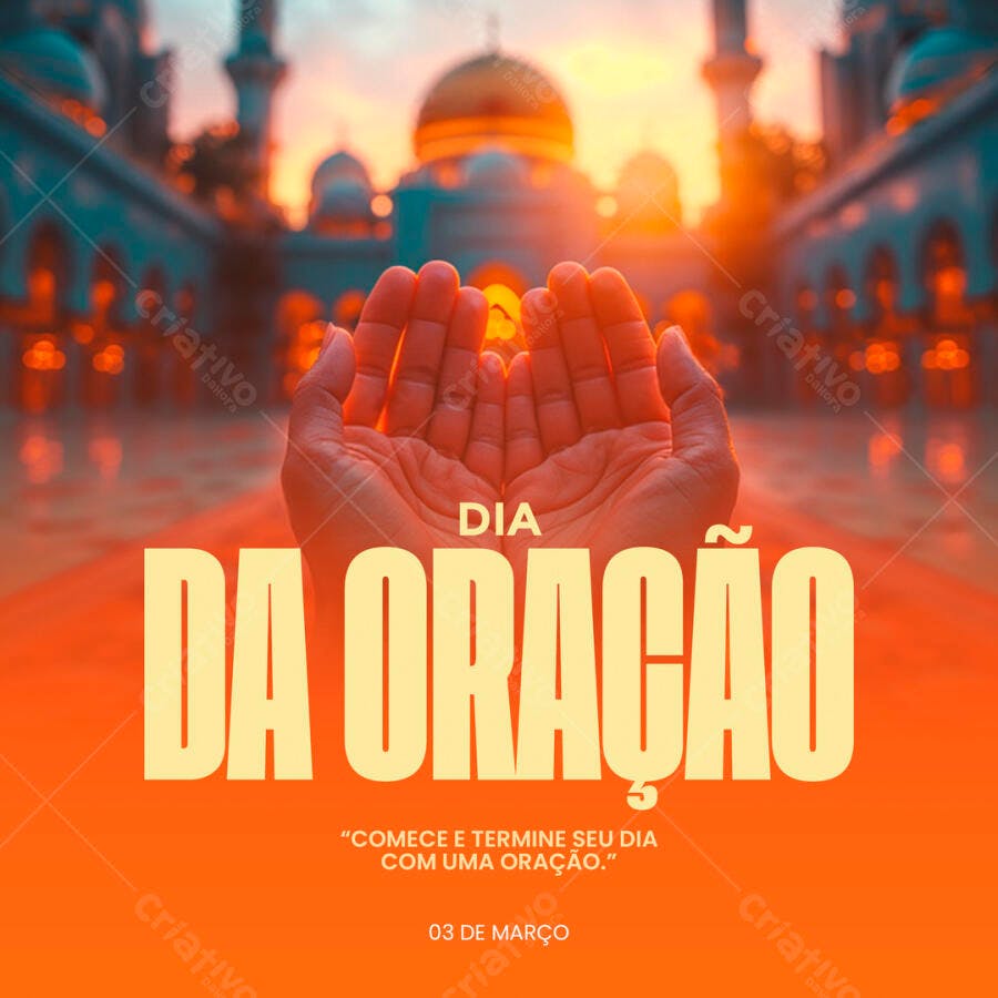 Flyer Dia Mundial da Oração PSD Editável