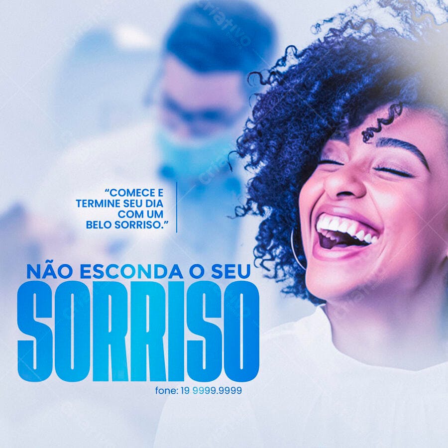 Post para Redes Sociais Odontológico PSD Editável