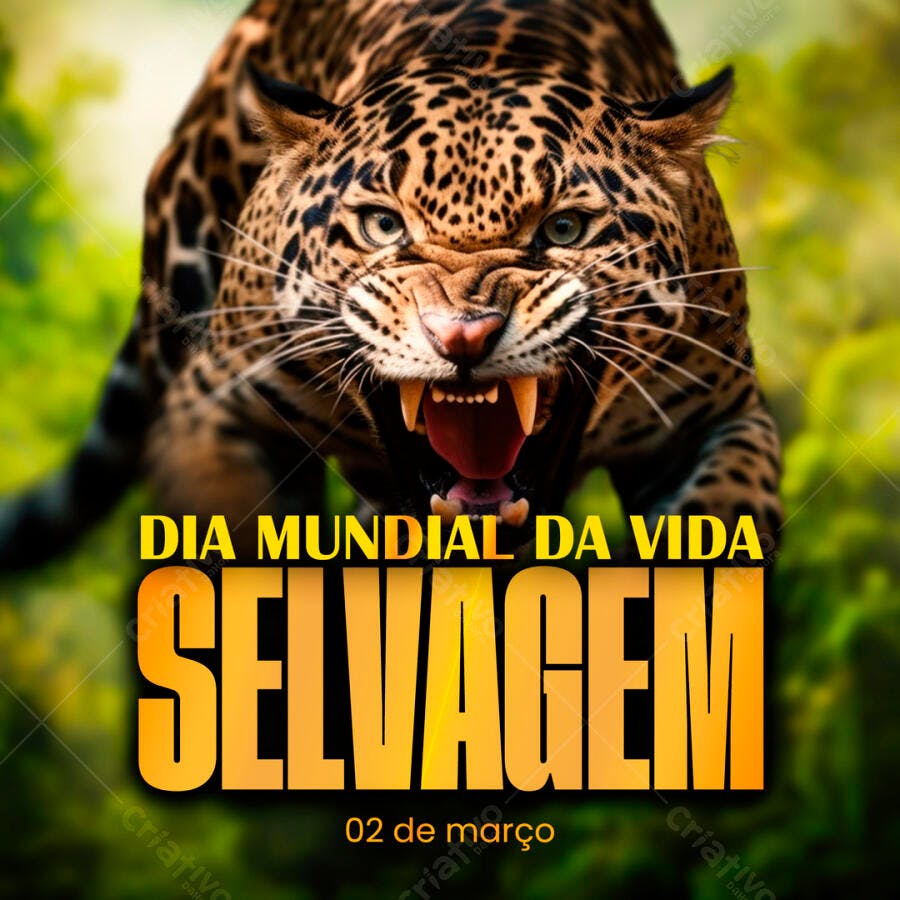 Flyer Dia Mundial da Vida Selvagem PSD Editável