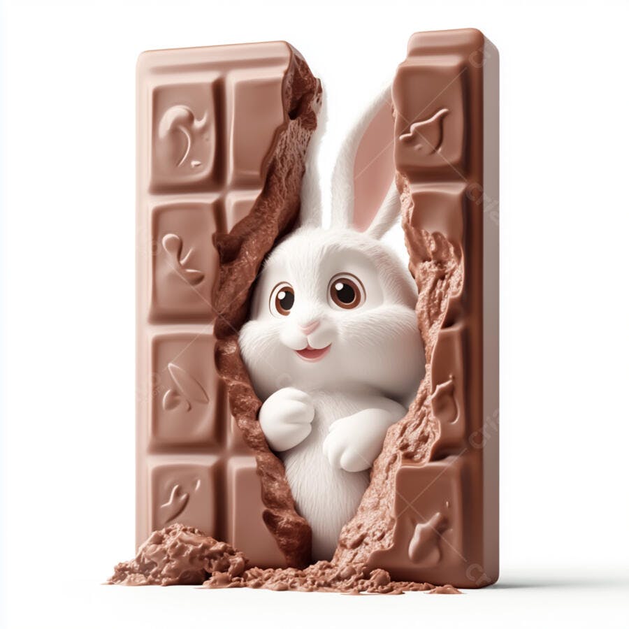 Coelhinho em Barra de Chocolate