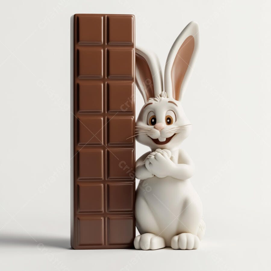 Coelhinho e barra de chocolate