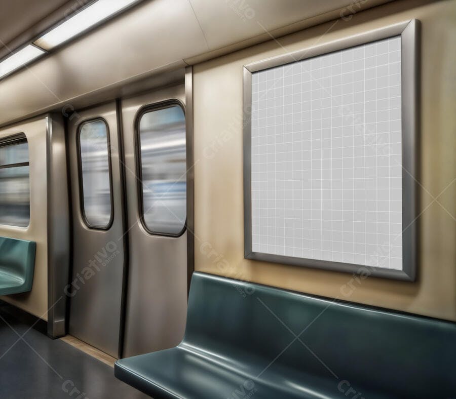 Mockup de Anúncio em Metrô - Realista
