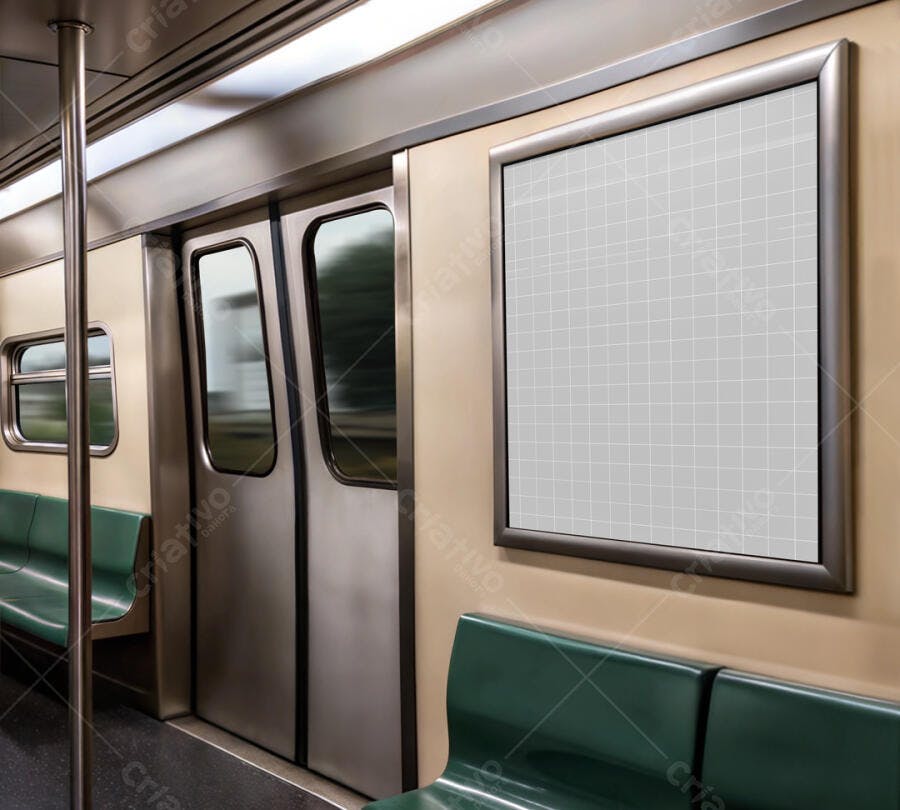 Mockup de Anúncio em Metrô - Realista
