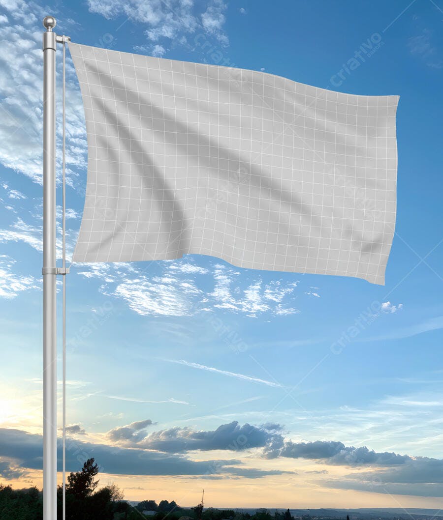 Mockup de Bandeira Realista ao Ar Livre