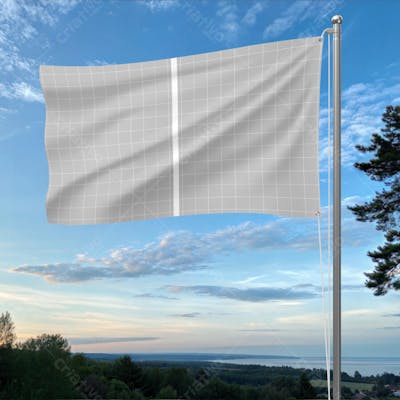 Bandeira PSD editável Mockup