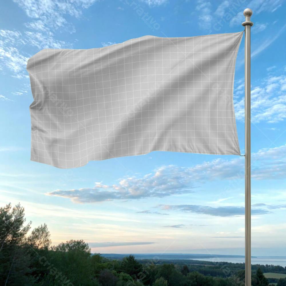 Bandeira PSD editável Mockup
