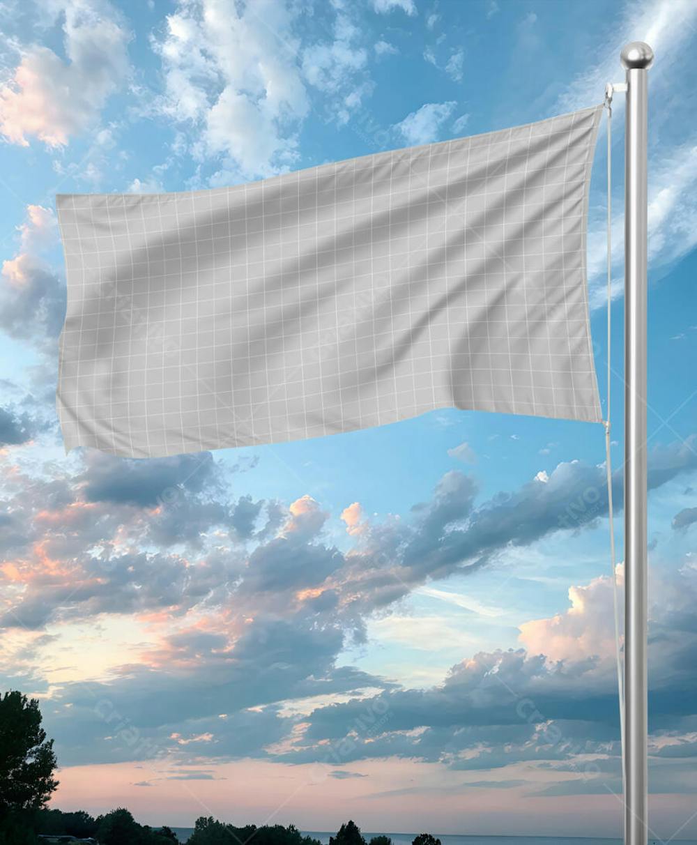 Bandeira PSD editável Mockup