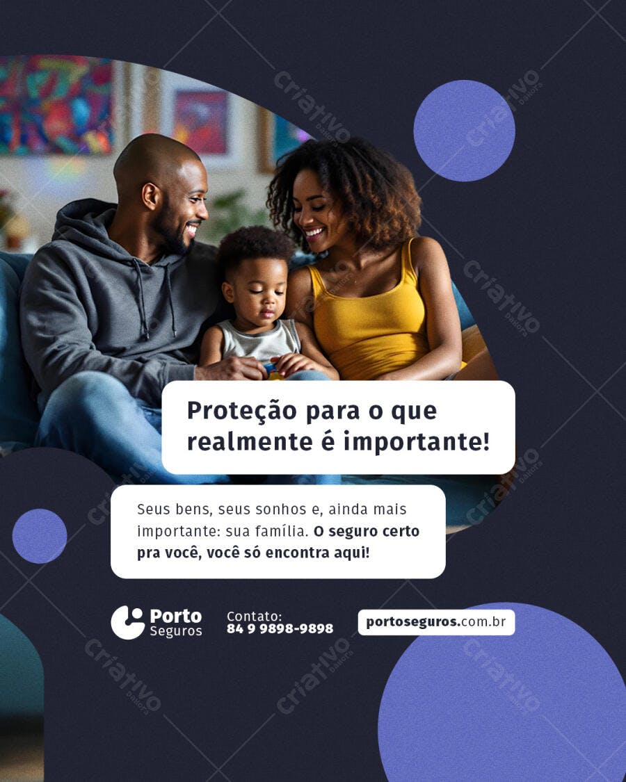 Post Família Feliz Promoção Seguro PSD Editável