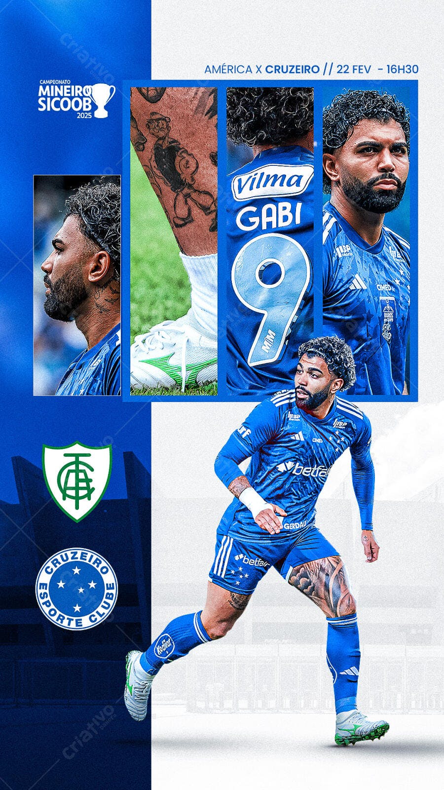 PSD para Jogo América x Cruzeiro 22 Fev PSD Editável