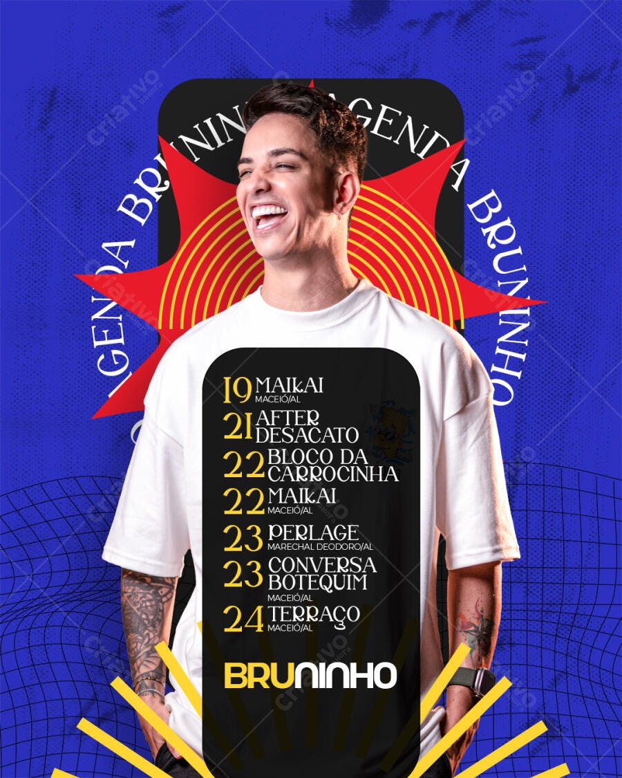 Flyer Agenda Bruninho Maceió PSD Editável