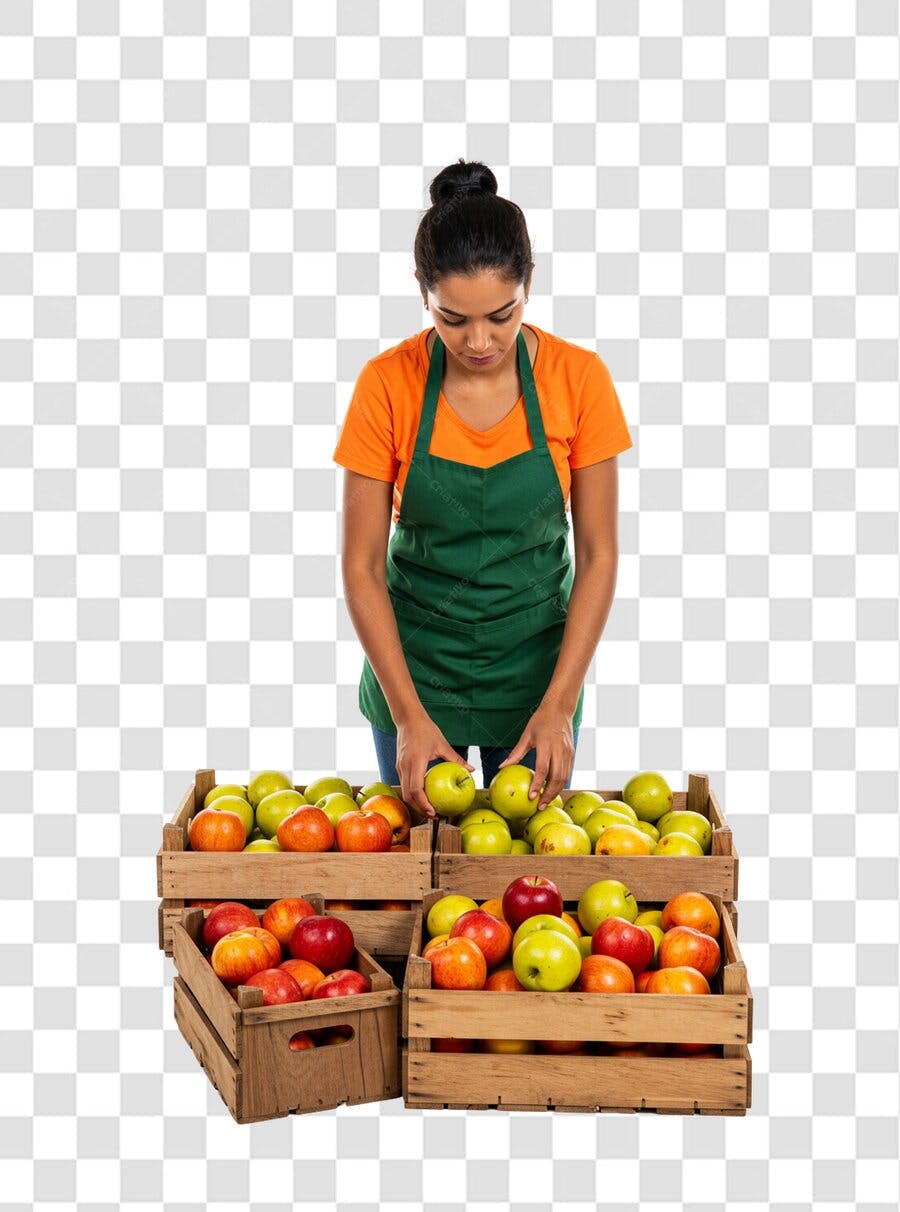 Banner Feira Orgânica com Caixas de Maçãs PNG com fundo transparente