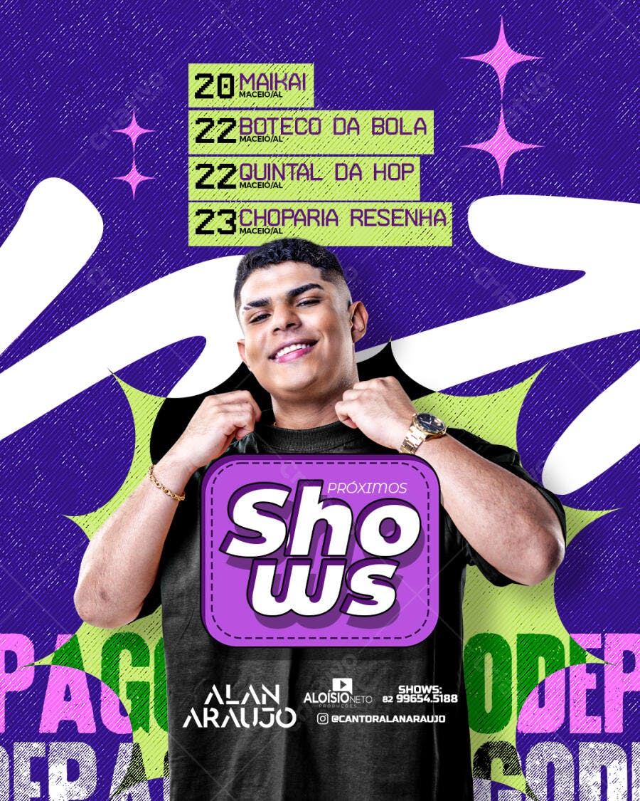 Flyer Shows Alan Araújo PSD Editável