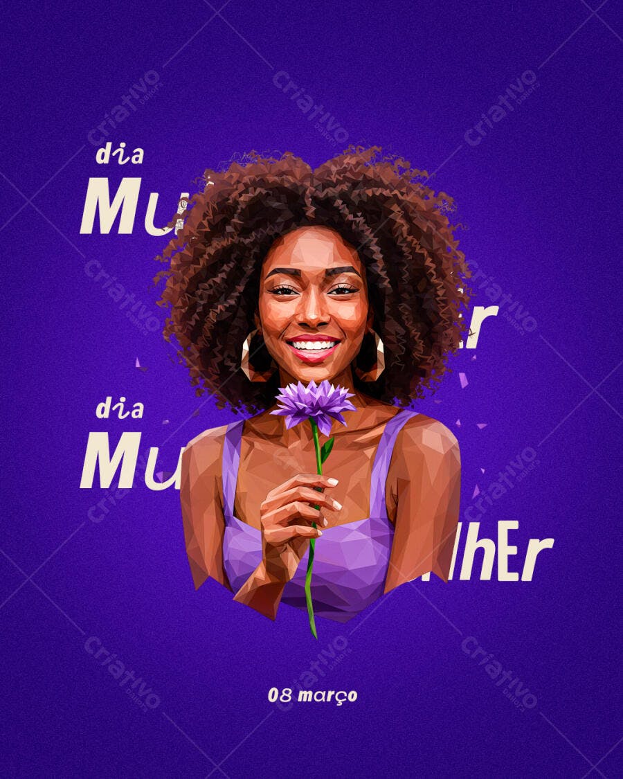 Flyer Dia Internacional da Mulher 08 março PSD Editável
