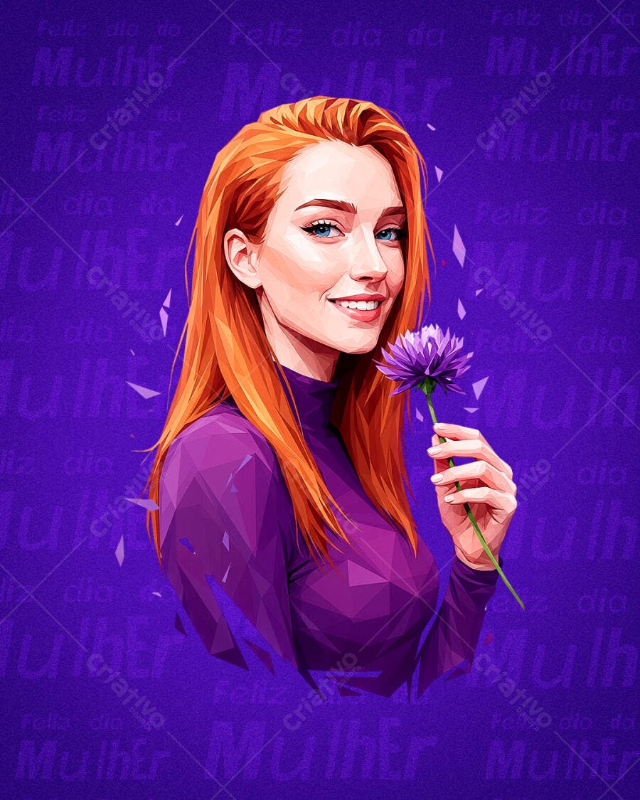 Retrato Dia da Mulher PSD Editável