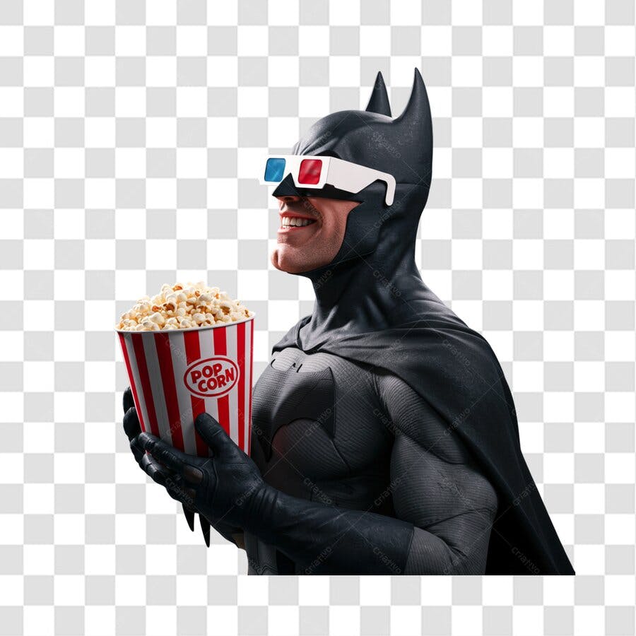 Banner Batman com Pipoca PNG com fundo transparente
