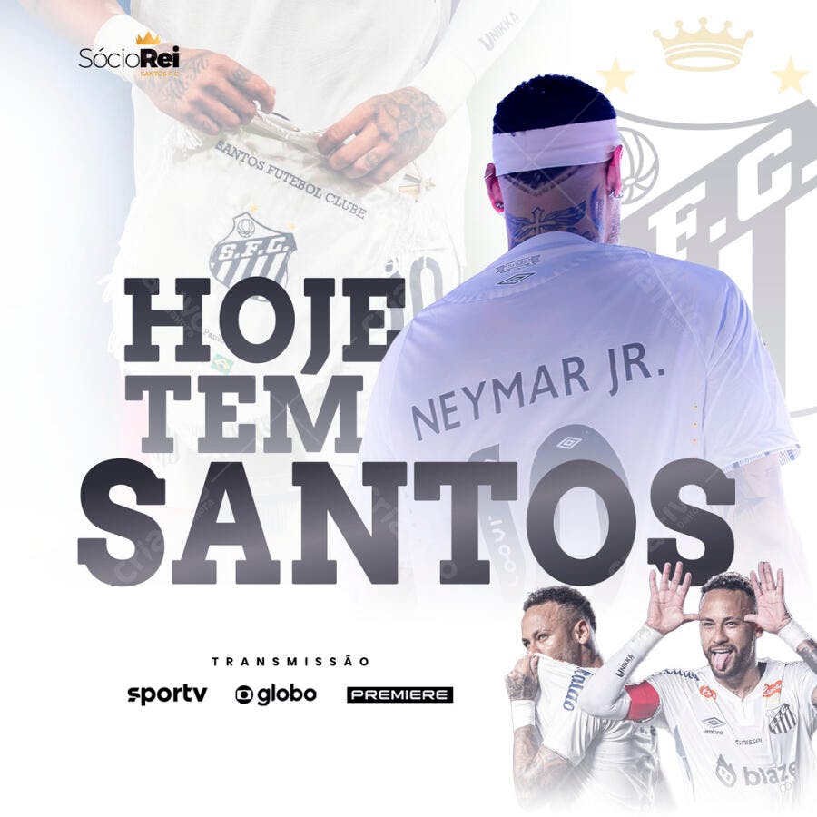 Flyer Santos x Neymar Jr PSD Editável