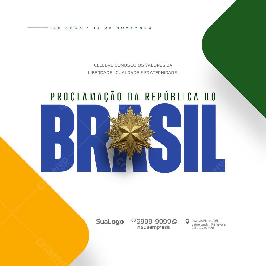 Flyer para 15 de Novembro PSD Editável