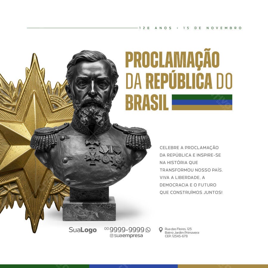 PSD para Proclamação da República 15 de Novembro PSD Editável