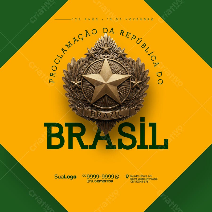 Postagem Dia da Proclamação da República PSD Editável