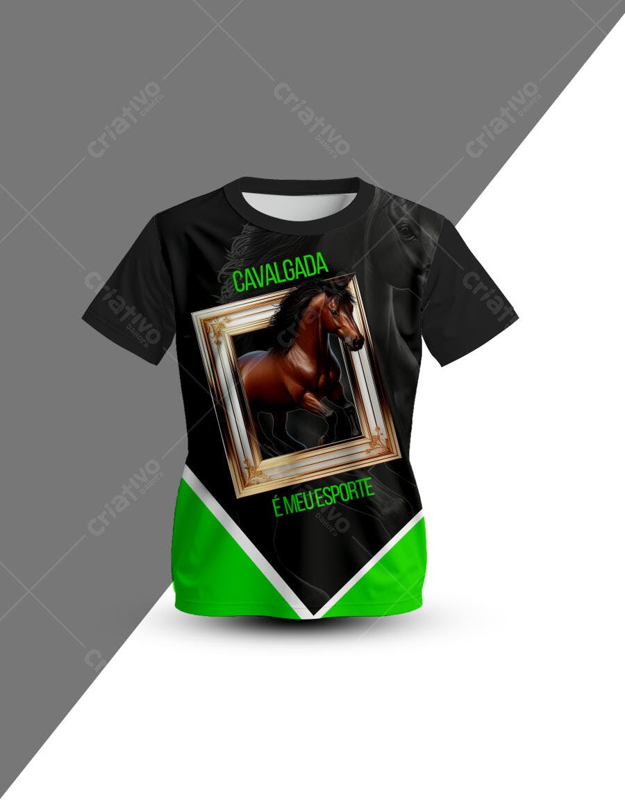 Camiseta Cavalgada PSD Editável